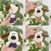 Cute Cartoon Plush Dog Keychain With Overalls 12cm Height Perfect For Bags And Backpacks