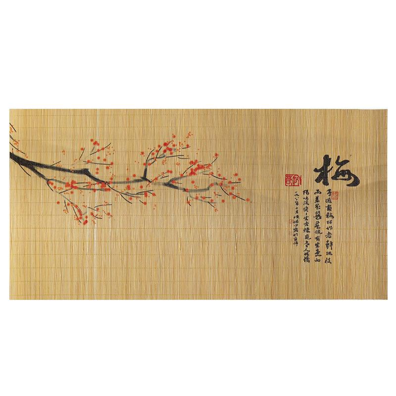 Bamboo Printed Lnsulation Cutlery Mat, Chinese Zen Bamboo Tea Set Cushion Home Dining Table Tea Table Decorative Mat 60X30CM