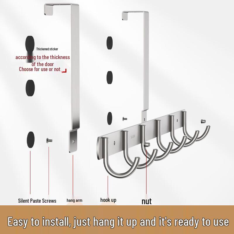 ZNMW Stainless Steel Over-Door Coat Hook