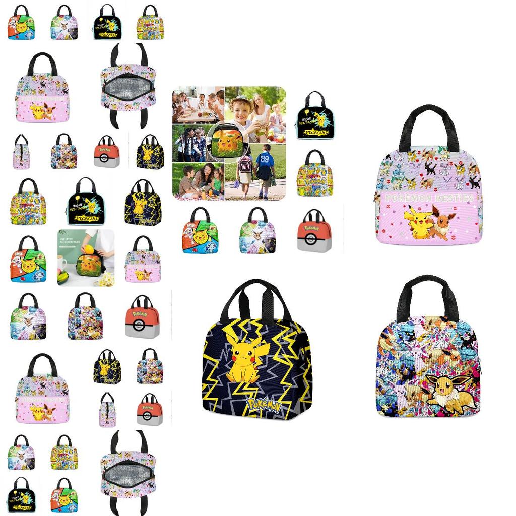 Niedliche Pikachu Pokemon Lunchtasche Cartoon Handtasche Kühltasche für Kinder Tragbar und stilvoll