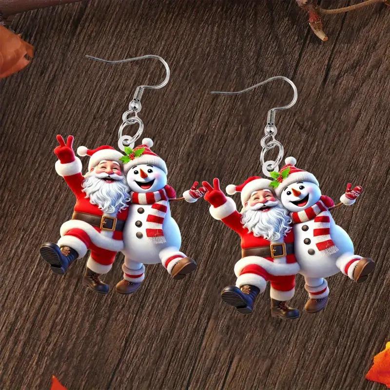 Cross-border Hot Sale Santa Series Earrings Fun Christmas Day Atmosphere Cartoon Santa Earrings