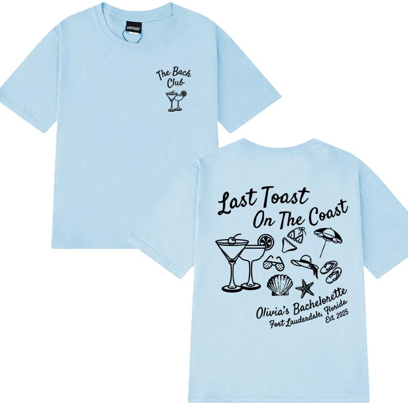 

Fashion Last Toast On The Coast Shirts Beach Bachelorette Party T Shirts Men Women Casual short sleeve T-shirt Unisex Cotton Top S