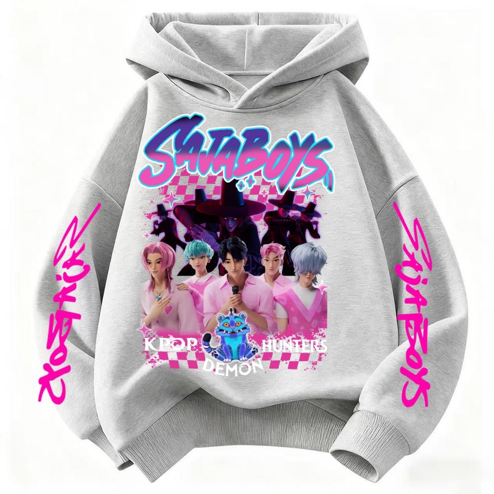 KPop Demon Hunter Rumi Derpy Cartoon Girls Boy Hooded Sweatshirt Warm Children's Korean Wave Fashion Casual Tops Casual Clothing