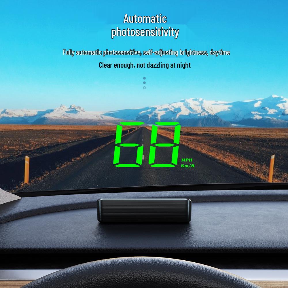 Car Beidou GPS HUD: Multifunctional HD Speedometer and Vehicle Speed Projector M2 White