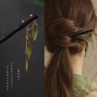 Chinesischer Bambus-Haarstab, hölzerne Haarnadel, Essstäbchen, Cheongsam-Kleid, Haarknoten-Schmuck, einfache Quasten-Tiaras, Vintage-Hanfu-Kopfschmuck
