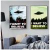 I Want To Believe X File TV Play Canvas Prints  Painting Posters Wall Art Pictures For Living Room Decoration No Frame