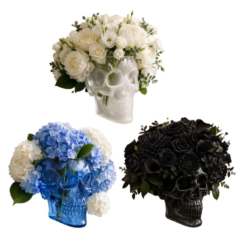 Open Pocket Skull Wall Piece for Entryway Accent, Faux Pick Display, and Party Corner Placement Indoors