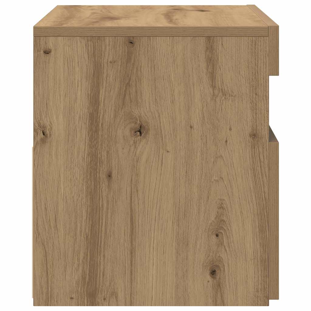 TV Stand with LED Lights Artisan Oak Finish 60 x 35 x 40 cm