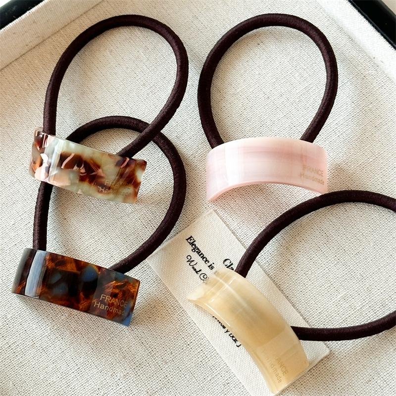 Korean Acetic Acid Hair Ropes Fashion Simple Print Elastic Scrunchies Rubber Band Girl Hair Accessories Ponytail Headwear