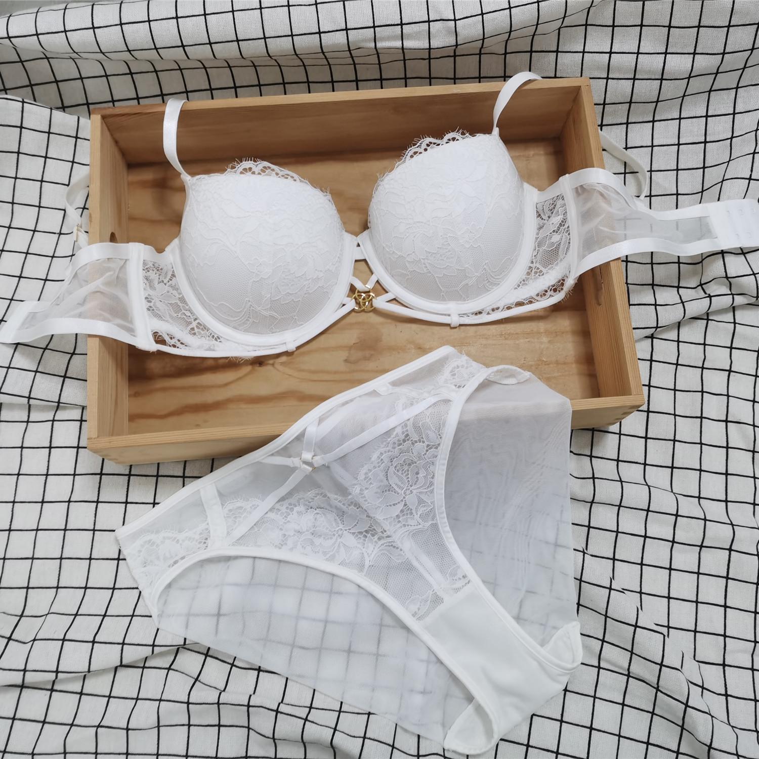 

Sexy lace underwear women s small breasts show big gathering bras close secondary breasts anti-sagging upper support bra 70B білий