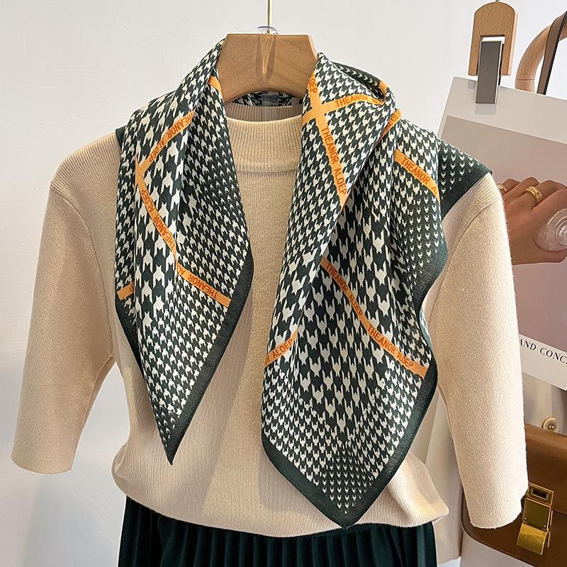 Ren Bomuld Dame Tørklæde Firkantet Foulard Dame Hals Hår Tørklæder Design Printet Hovedtørklæde Mode Pige Tørklæder 2023 Ny
