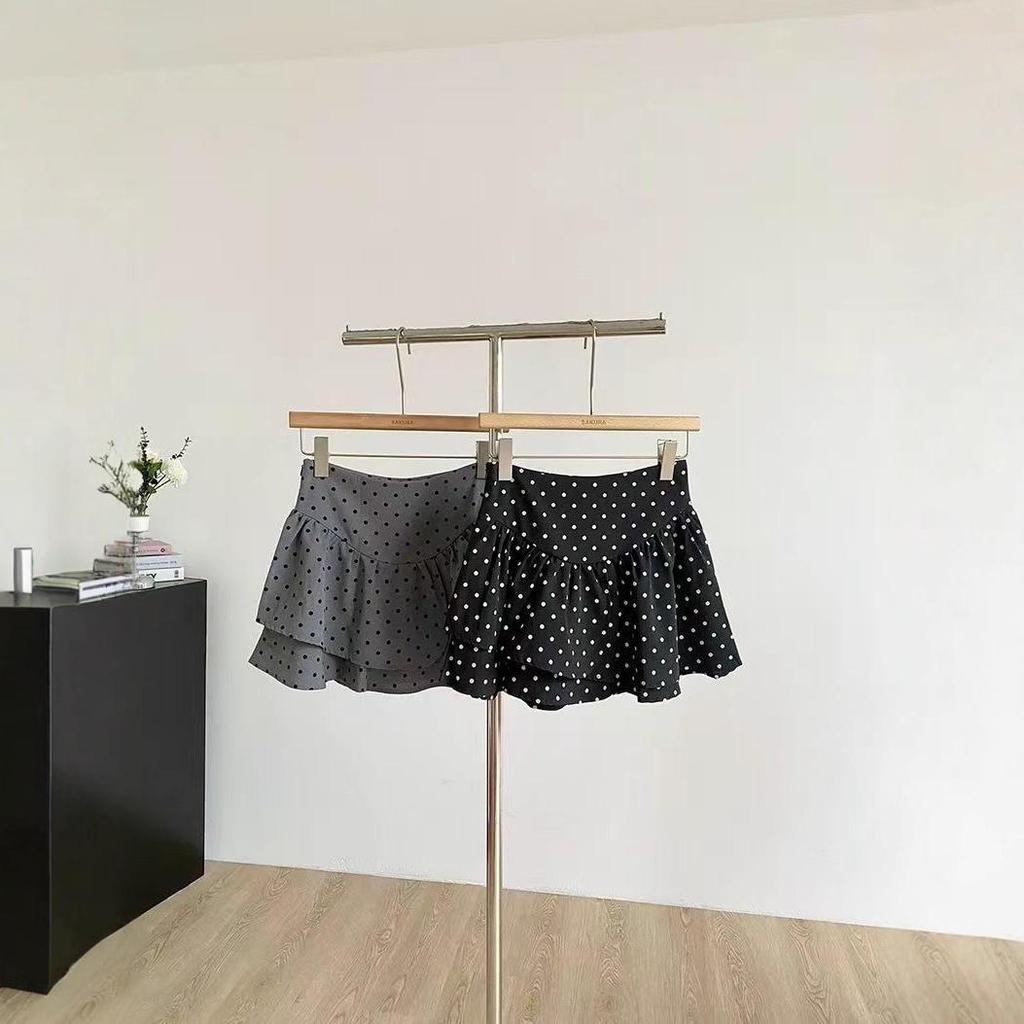 Polka Dot Ruffle High Waist Short Skirt - Petite Fluffy Autumn Edition 2025