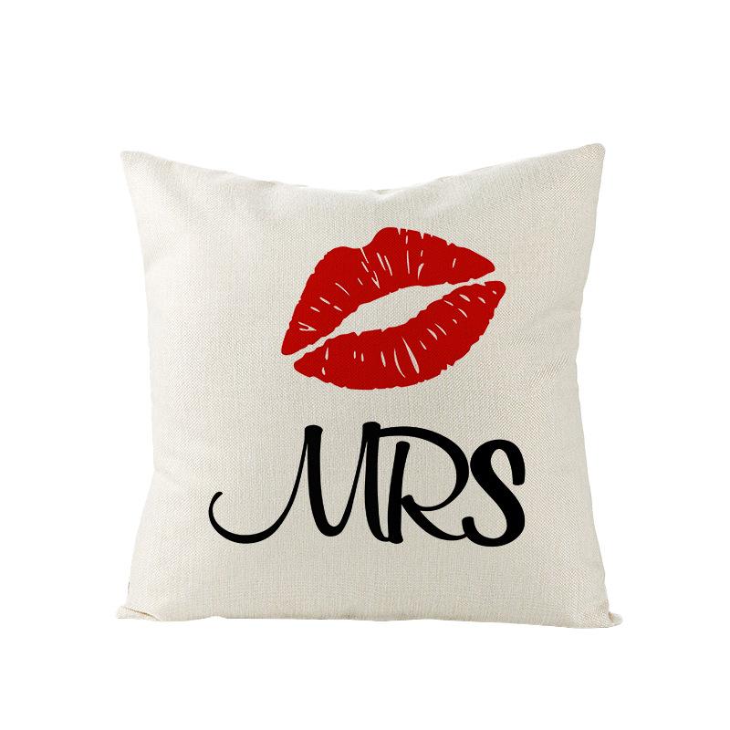 Polyester Pillowcase Valentine's Day Letter Print Sofa Pillowcase Home Ins Nordic Style