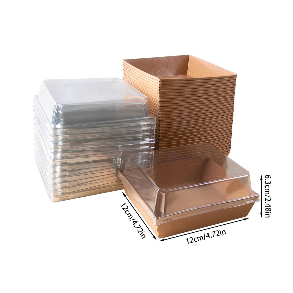 10pcs Kraft Paper Cake Macaron Dessert Donut Box Cookie Sandwich Packing Box Outdoor Party Disposable Food Box Birthday Supplies