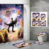 Shower Curtain Four-Piece 3D Digital Printing Shower Curtain Underwater Animal Bathroom Partition Shower Curtain