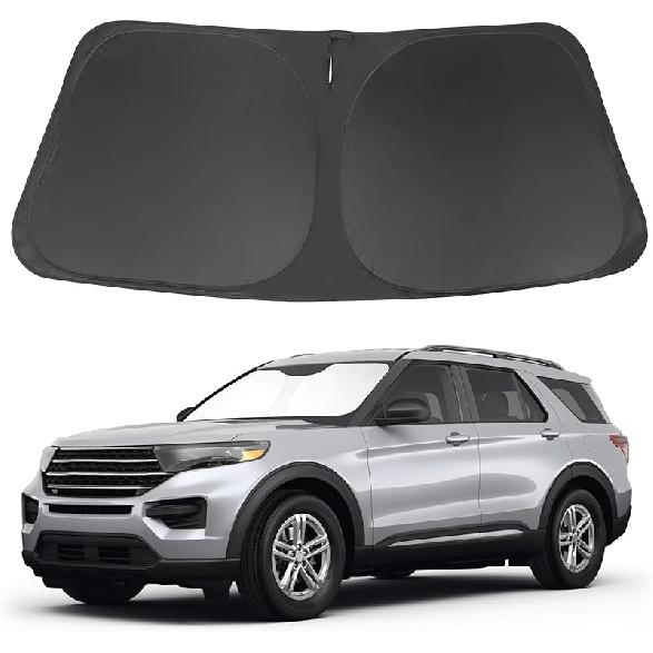 TINGLU Sun Shade For Tesla Model X Tesla X 2016-2024 2025 Accessories Windshield Sun Shade Window Shade UV Rays Protection Sun Visor Cover With
