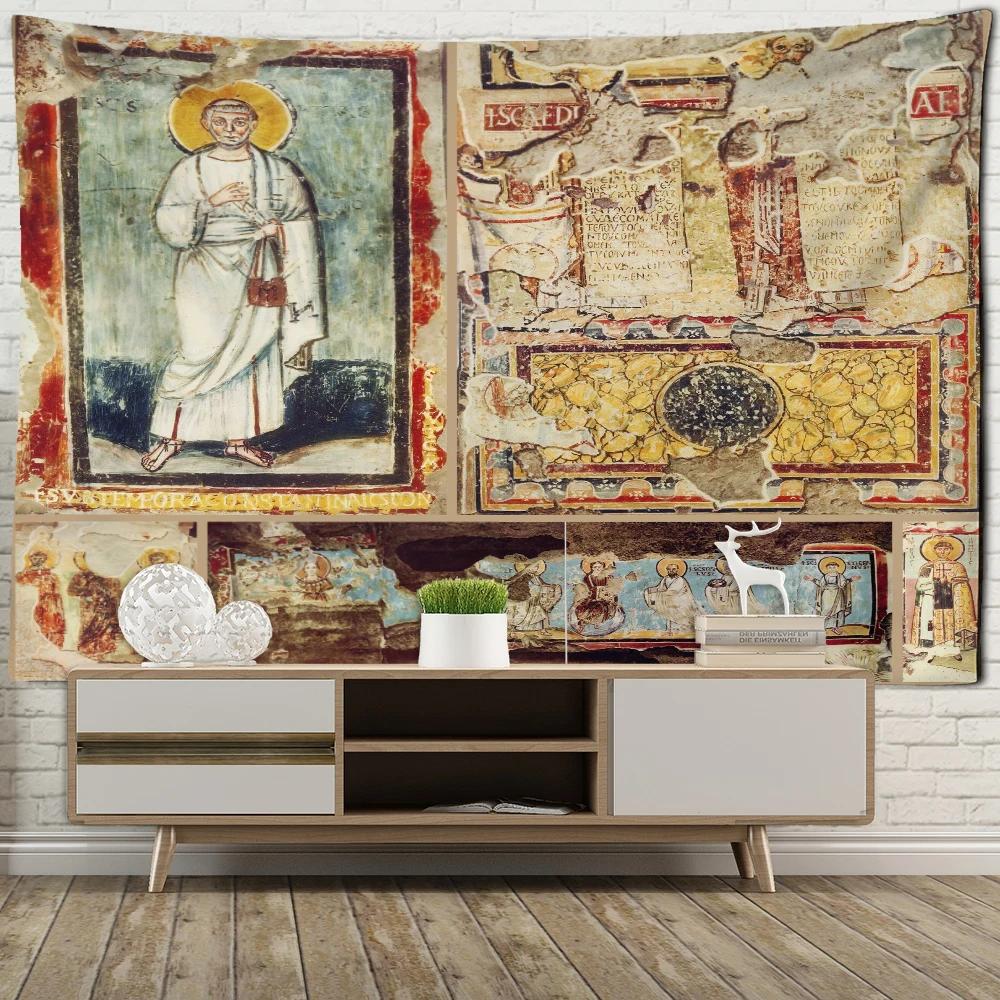 Imperium Romanum Obraz Tapisérie Král Justiniánská dynastie Retro Nástěnné Tapisérie Boho Home Dekor Nástěnná malba Macrame