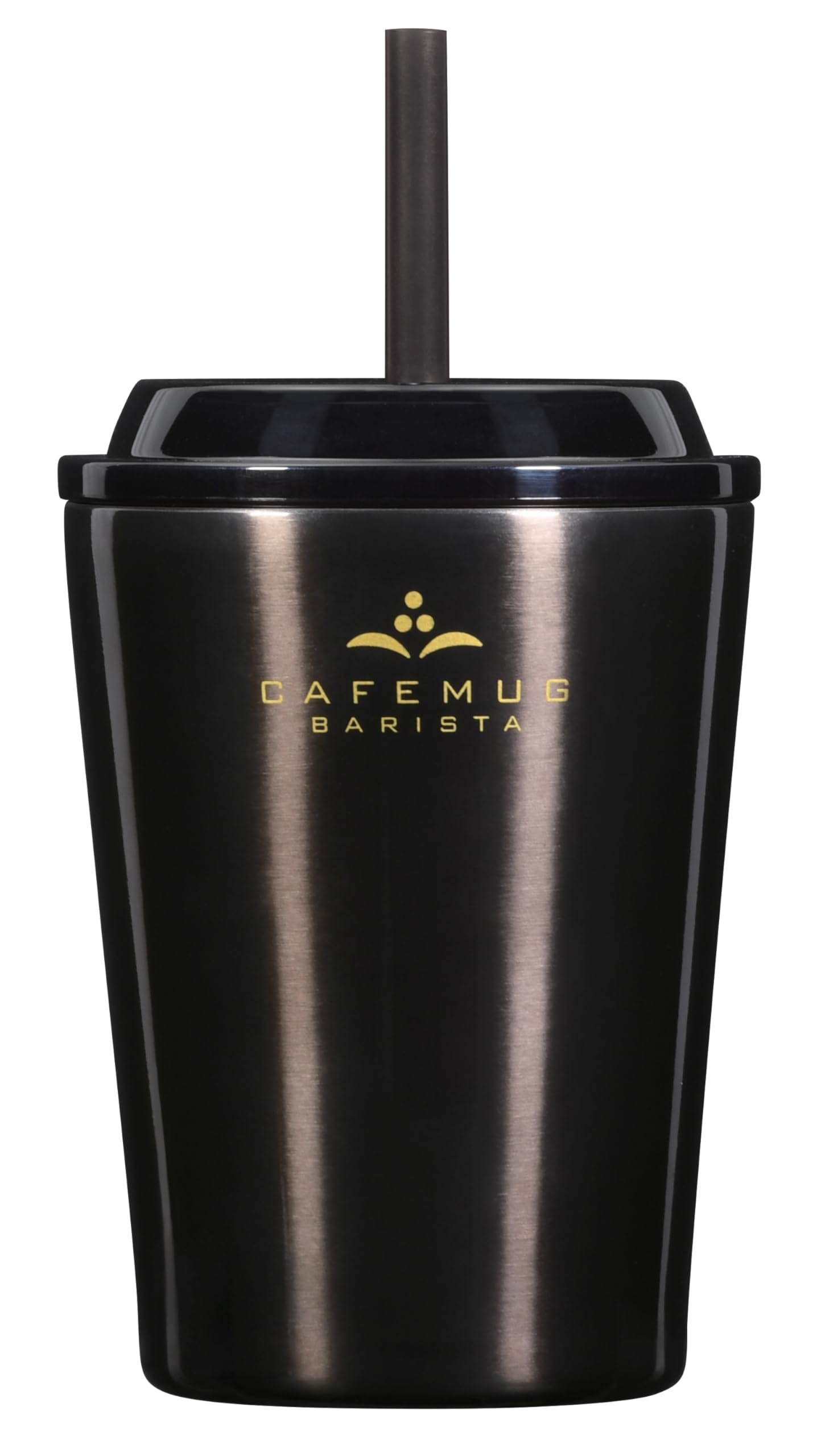 

Pearl Metal Cold Storage Straw Tumbler 300ml Black Vacuum Insulated Cafe Mug Barista HC-519 чёрный
