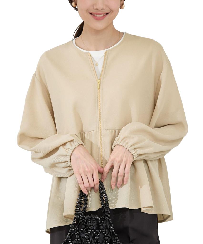 ROPE PICNIC Mesh Peplum Blouson Beige Women's GDL15010,