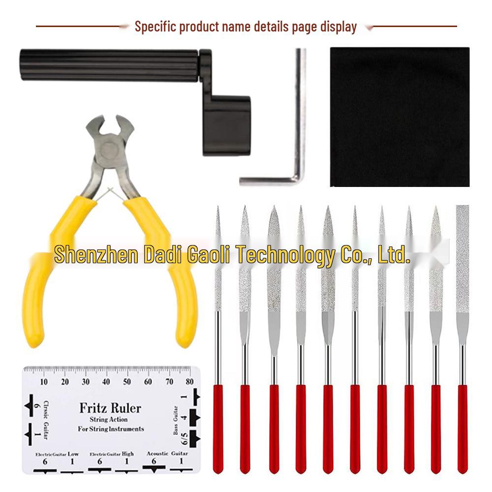 16-Piece Guitar Maintenance Kit: Polishing Files, String Height Gauge, Winder, Cutter