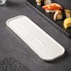 Black and white solid color rock grain rectangular plate ceramic long plate Sashimi plate inventory heart sushi utensils