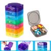 7PCS Pill Box Organizer Small Compact Modular Design Detachable High-visibility Color Container for Medication And Supplements