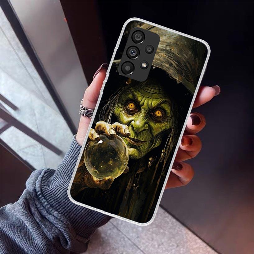 Halloween Moon Witch Horror Phone Case For Samsung Galaxy A17 A16 A15 A14 A13 A57 A56 A55 A54 A53 A37 A36 A35 A34 A33 A26 A25 A2