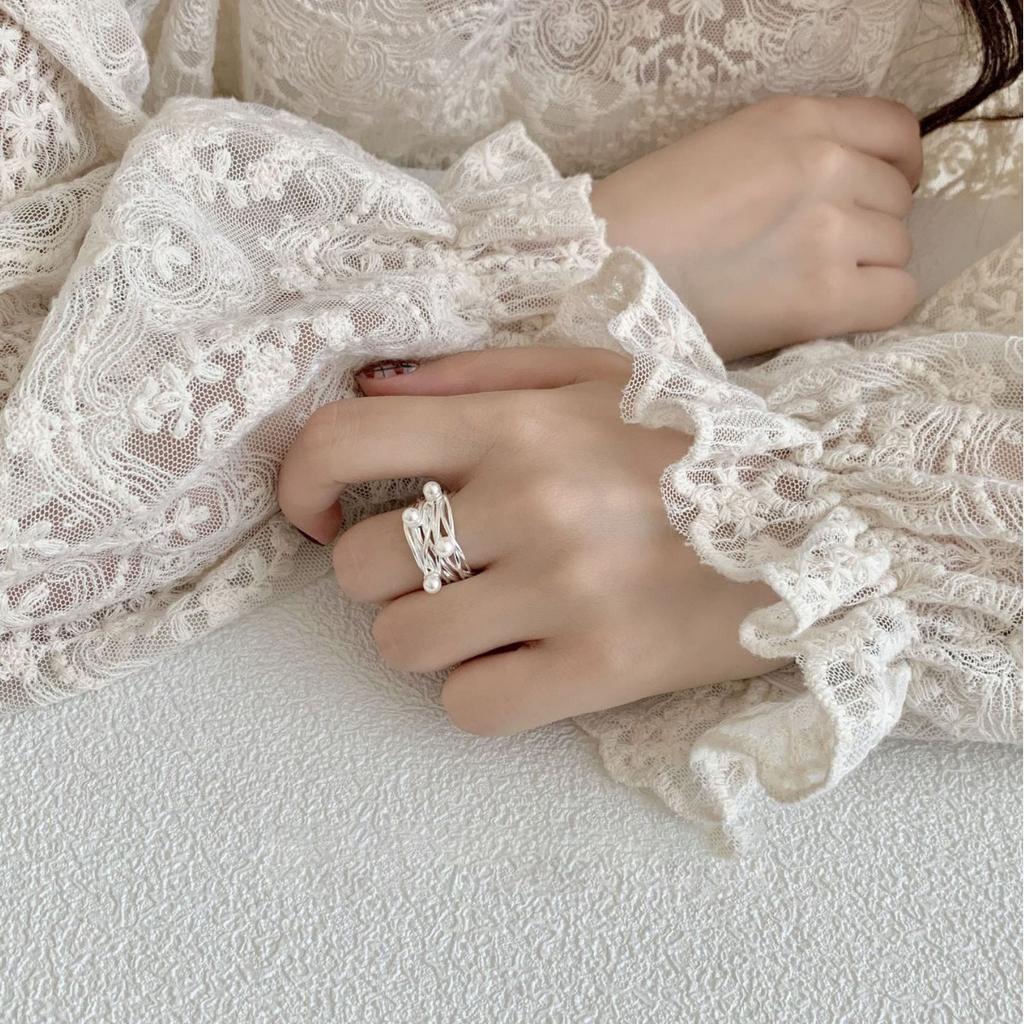 Unique Silver S925 Twisted Pearl Ring For Women With Minimalist Chic Features Design