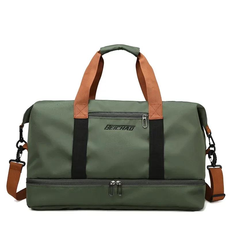 Gym Travel Bags Large-Capacity Luggage Dry-Wet Separation Sports Fitness Shoulder Bag Short-Distance Travel Handbags for Women