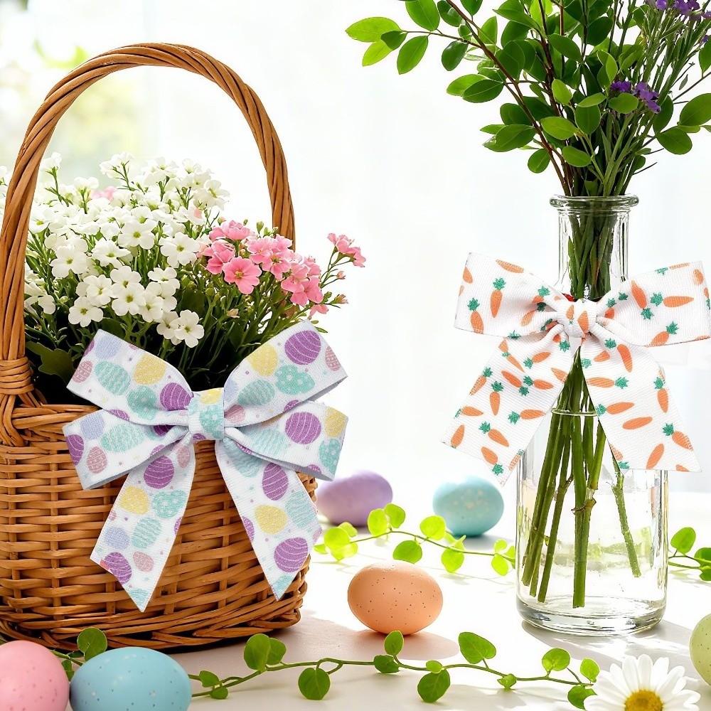Cartoon Easter Wrapping Ribbon Vibrant Colors Rabbit Egg Ribbon  Easter Party Decor