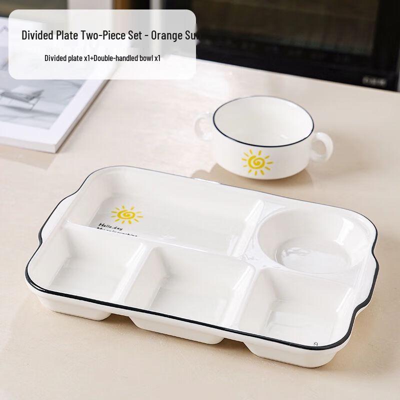 Deepened Ceramic Divided Meal Plate