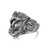 Chao Fashion Men's Wolf Head Casting Ring, Powerful Men's Trendy Retro Ring