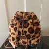 Stylish Niche Leopard Print Fluffy Bag Women's Winter New Messenger Bag Fluffy Bag Bucket Bag