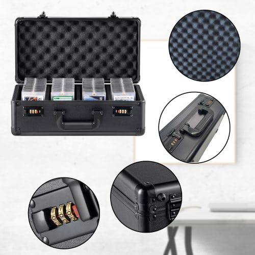 YASICA Attache Case, Aluminum Tool Case, Trading Card Case with Password Lock, Large Capacity, Waterproof Storage Box, Trading Card Attache Case, Card