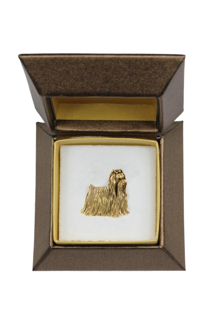 Yorkshire Terrier, Yorkie - Dog brooch in decorative box, elegant gold-plated pin, Art-Dog brand jacket pin