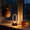 1PC Mini Circular Metal Art Desk Lamp with Three Color Lighting and USB Port