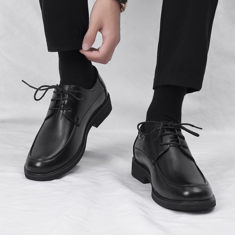 Fashion Casual Men's Leather Shoes Fashionable Minimalist Style Daily Office Leisure Business Party Classic Black Adult Shoes 38-48