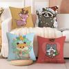 Fashing Animals On the Internet Pillow Case Natural Linen Double-Sided Printing Sofa Home Decor Cushion Cover