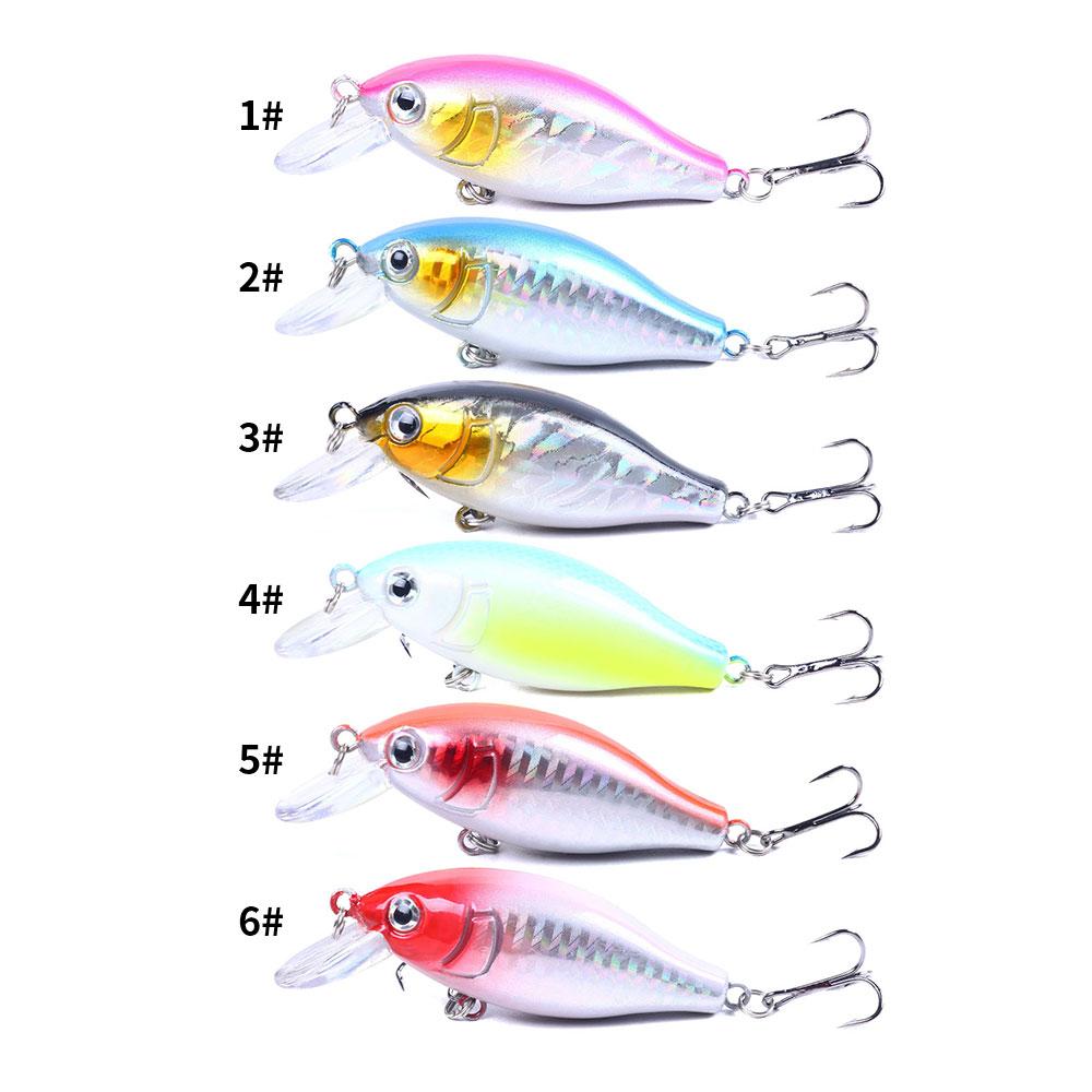 6PCS/SET Hard Fishing Lures Crankbait Set 75mm 10.5g Saltwater Sea Fishing Bait Bass Fishing Lures