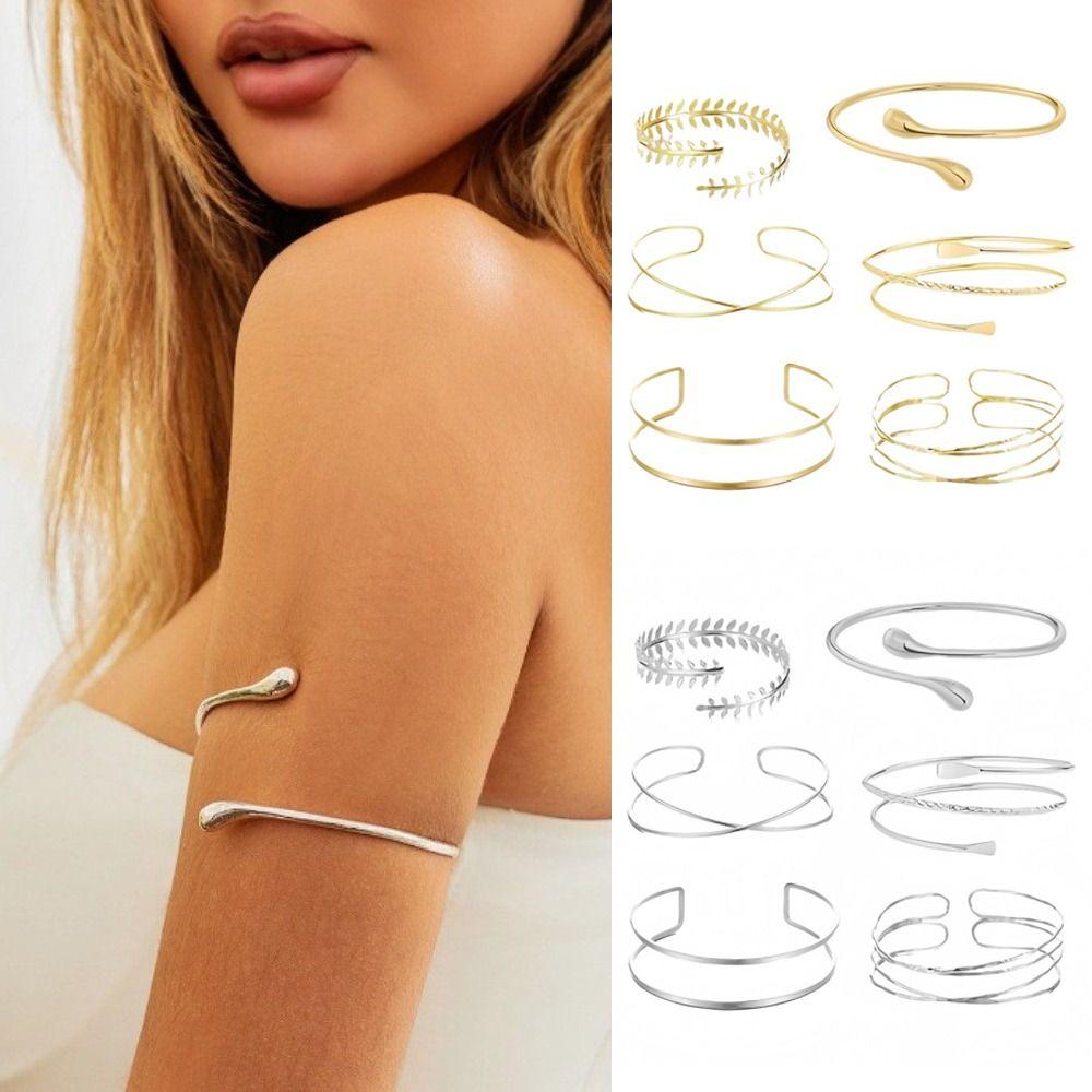 4/6pcs Bangle Jewelry Arm Bracelet Twisted Upper Arm Bracelet Trendy Cuff Bracelet  Gift