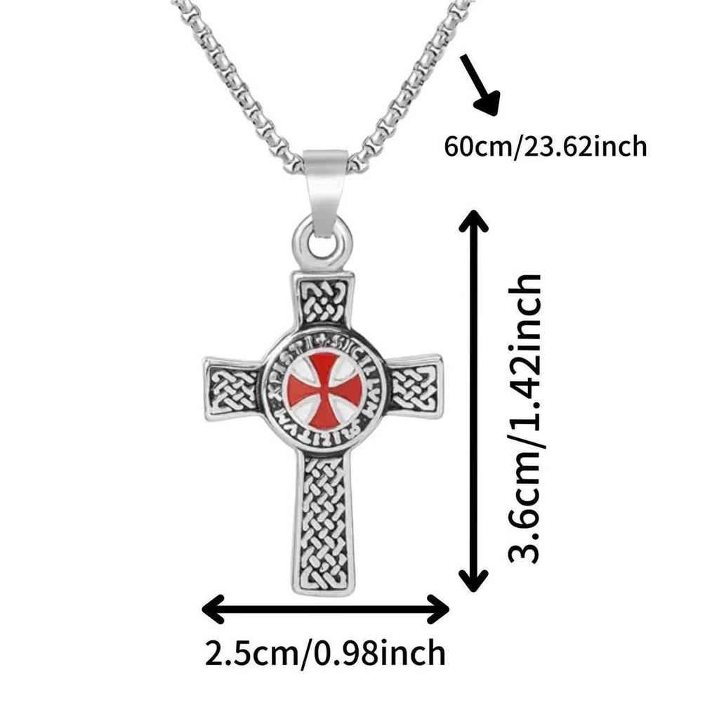 Templar Double-Sided Cross Necklace: Trendy European and American Style