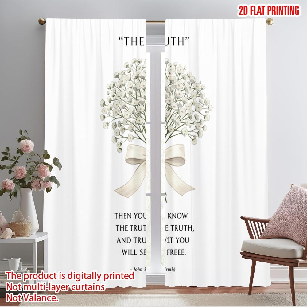 

2pcs 2D flat printing Drapes Bouquet Truth Freedom Fabric Without Electricity 0 for Wall art Party decoration 52.50×116.00 CM 2pcs