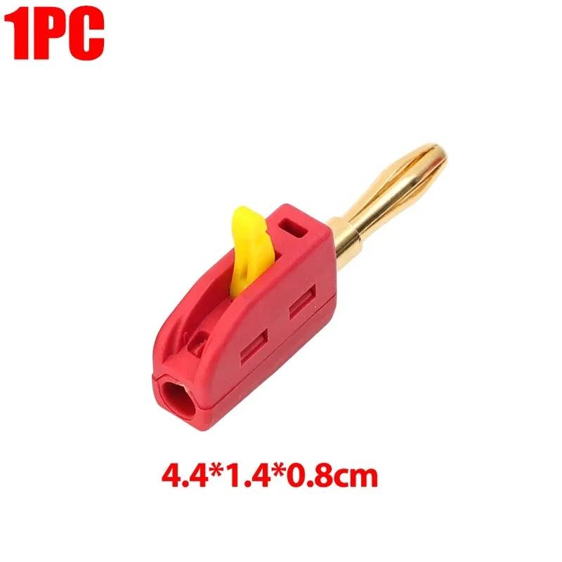 1/10Pcs Solder Free Banana Plug Quick Wire Pin Connect Jack Audio Gold-plated Copper Speakers Amplifier Banana Connector Plugs
