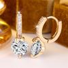 White Zircon Round Stone Cute Metal Bowknot Small Hoop Earrings For Women Gold Color Ear Buckle Wedding Jewelry Versatile Gifts