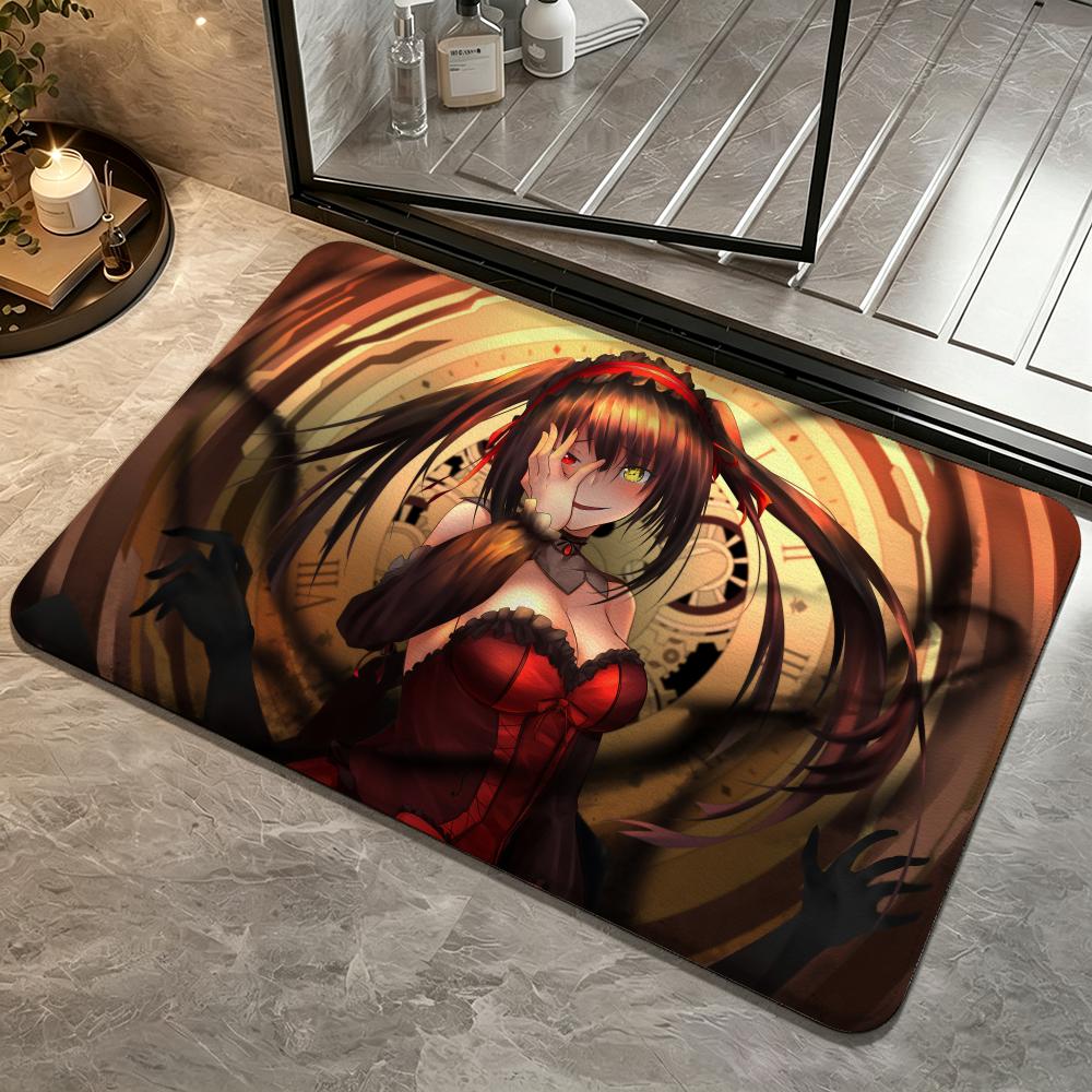 Anime-Tokisaki KurumiS Floor Mat Bedroom Carpet, Bathroom Foot Mat, Doormat, Non-Slip Absorbent Multi-Use