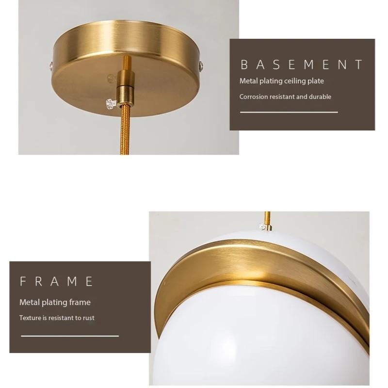 Nordic LED Ball Pendant Lights Table Decoration Bedroom Living Room chandelier Fixture Gold Suspended luminaire hanging lamp
