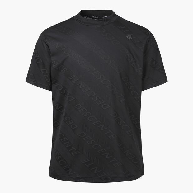 Descente Golf Men S Jacquard Short Sleeve Mock Neck T-Shirt (Dp32Mfts73) Gryg/110