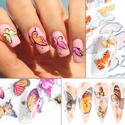 20Pcs Butterfly Design Nail Art Sticker Starry Sky Transfer Decal Manicure Decor