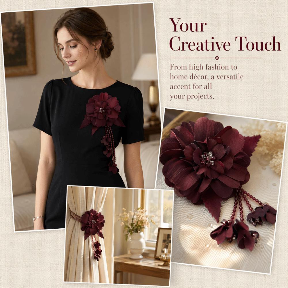 Multi-Layer 3D Petal Tassel Applique Flower DIY Craft Embellishment Hair Accessories