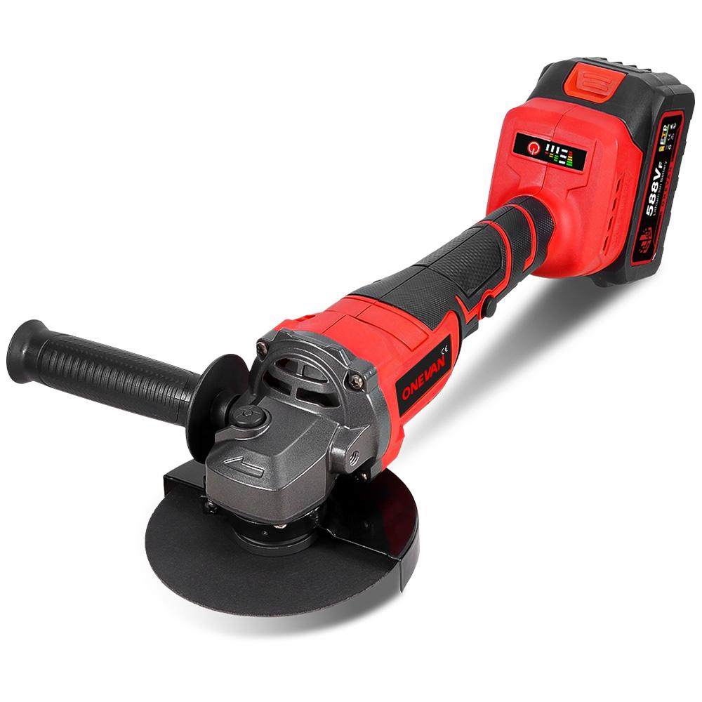 ONEVAN 125MM Brushless Electric Angle Grinder 2in1 Polishing  M14 Cutter Metal Wood Power Tool For Makita 18V Battery Pin